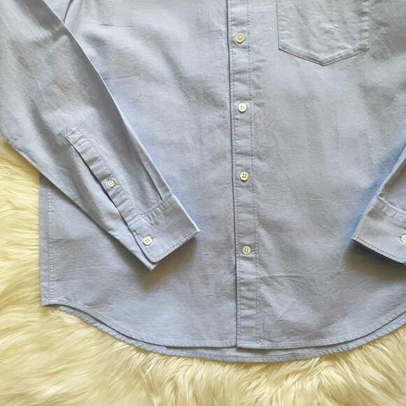 NEW Arket Light Blue Regular Fit Cotton Oxford Long Sleeve Button Shirt - Picture 4 of 12